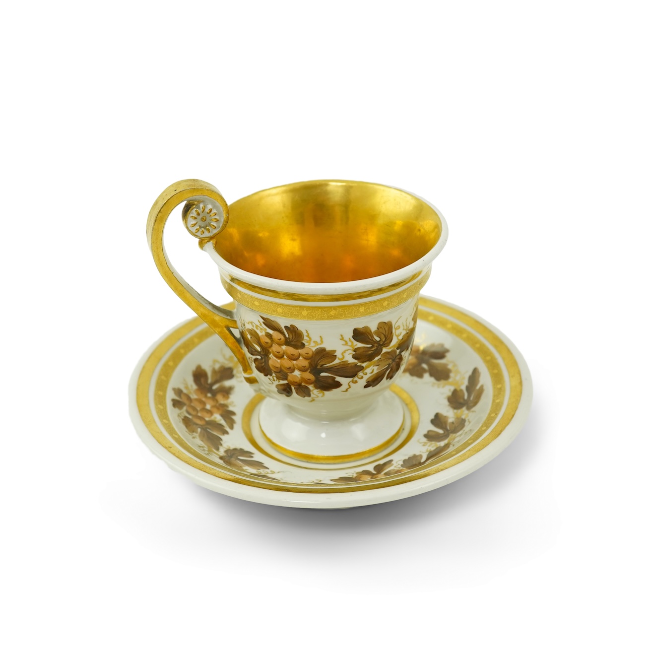 A Furstenberg cup and saucer, c.1800